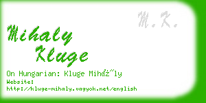 mihaly kluge business card